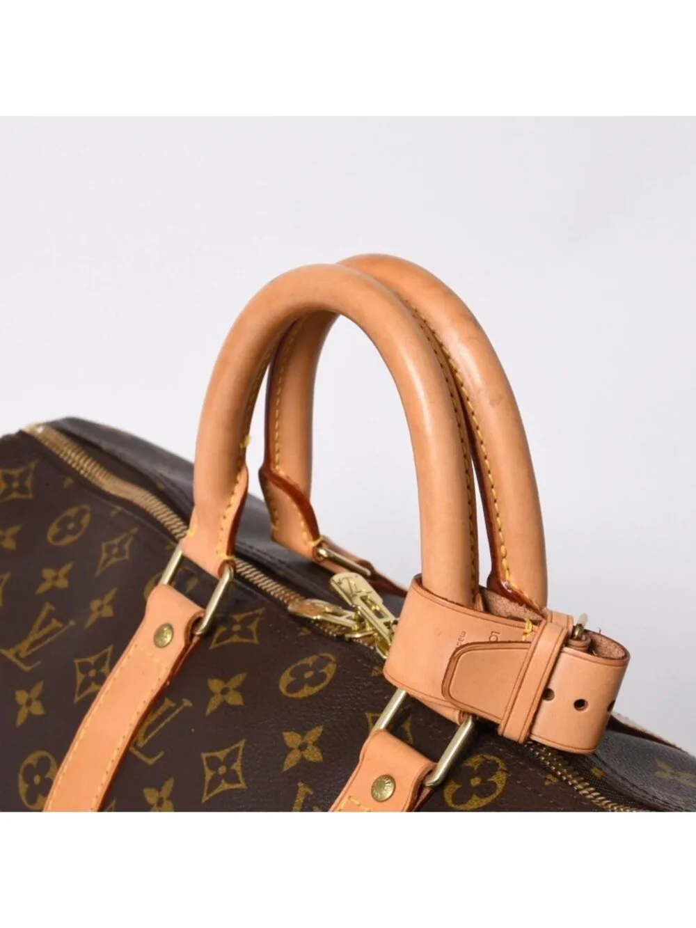 Louis Vuitton Boston Bag Keepall Bandouliere 45 Monogram Brown Gold